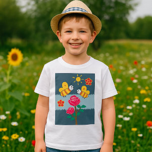 T-shirt Abeilles Et Fleurs