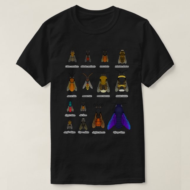 T-shirt Abeilles et guêpes d'Europe (Design devant)