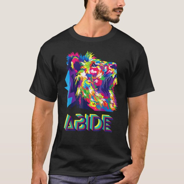 T-shirt Abide En Jésus La Foi Basée Jésus Lion Dieu Christ (Devant)