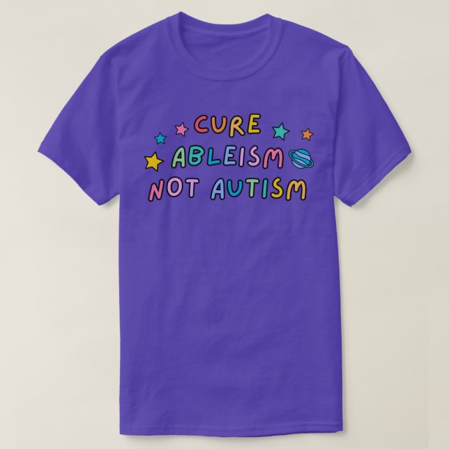 T-shirt Ableisme Cure Pas Autisme 5 (Design devant)