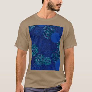 T-shirt Aboriginal Dashes and Dots Blue Abstract Digital P