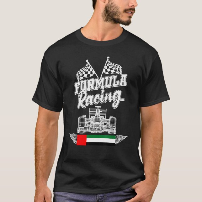 T-shirt Abou Dhabi Auto Course Uae Drapeau Formule Racing  (Devant)
