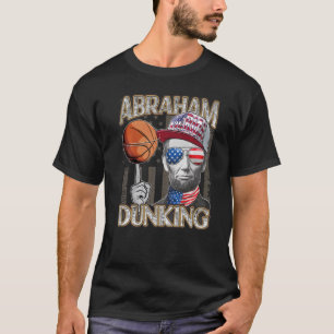 T-shirt Abraham Dunking Abe Lincoln Basketball Patriotique