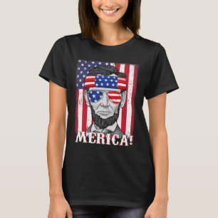 T-shirt Abraham Lincoln 4 juillet Merica Drapeau américain