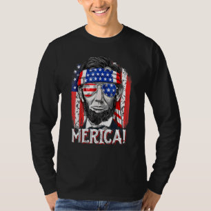T-shirt Abraham Lincoln 4 juillet Merica Hommes Femmes Amé