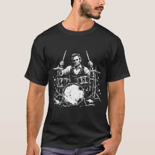 T-shirt Abraham Lincoln Abe Lincoln jouant de la batterie