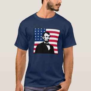 T-shirt Abraham Lincoln et drapeau américain