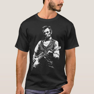 T-shirt Abraham Lincoln Jouant de la Guitare Électrique Ro