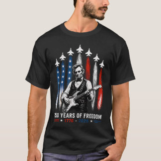 T-shirt Abraham Lincoln jouant de la guitare le 4 juillet