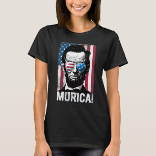 T-shirt Abraham Lincoln Murica Hommes Femmes Vintage Améri