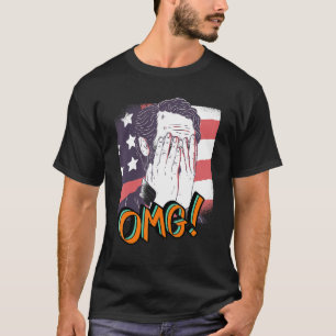 T-shirt Abraham Lincoln Patriotisme Oh Mon Dieu OMG Pop Ar