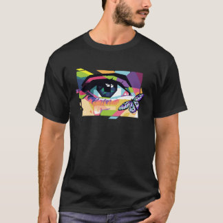 T-shirt Abstract Crying Eye Purple Butterfly Soft Girl Aes