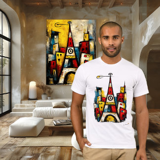 T-shirt Abstract Expressionist Cityscape | Modern Urban Ar