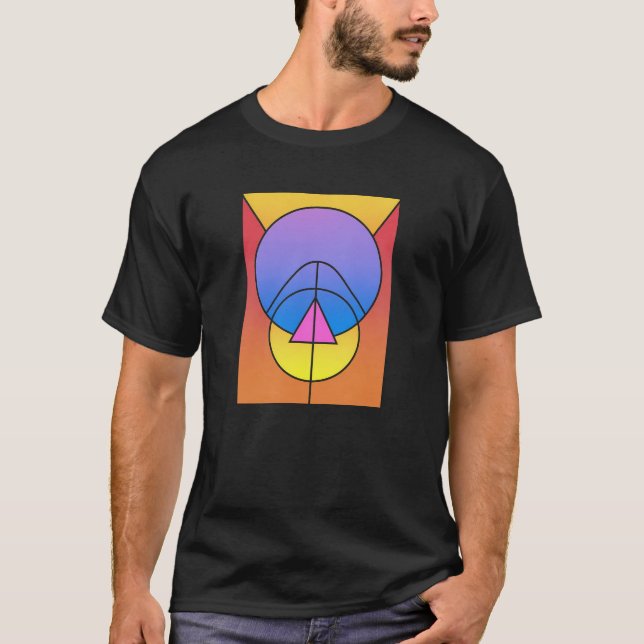 T-shirt Abstract Geometric Circles Line Colorful  (Devant)