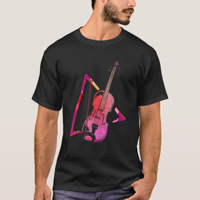 T-shirt Abstract Violin Fiddle Orchestra Violinist (Devant)