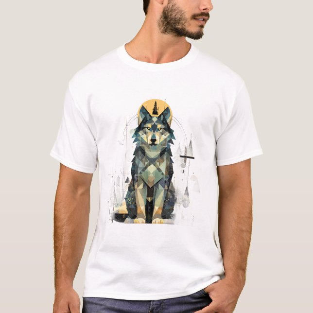T-shirt Abstract Wolf Forest  (Devant)