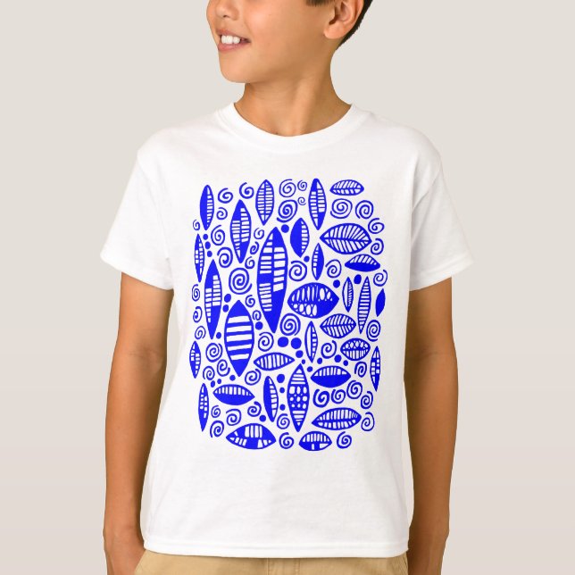 T-shirt Abstrait 100813 - Bleu (Devant)