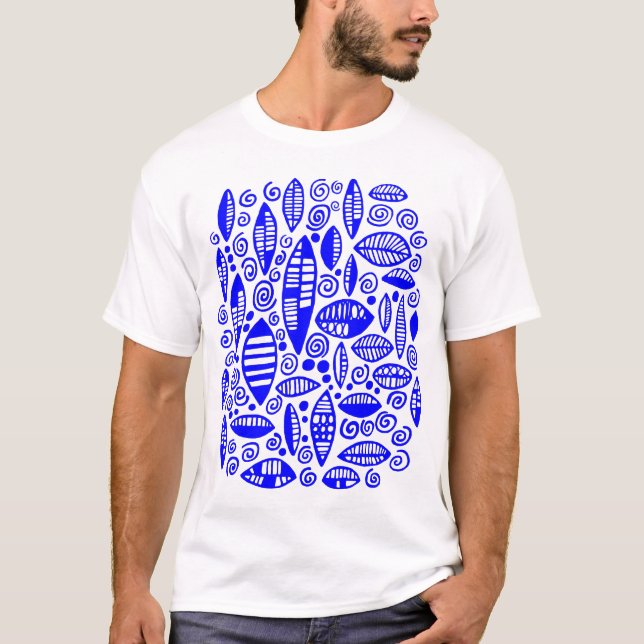 T-shirt Abstrait 100813 - Bleu (Devant)