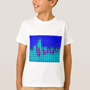 T-shirt Abstrait bleu français avec texture tissée