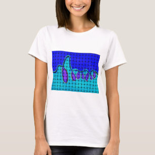 T-shirt Abstrait bleu français avec texture tissée