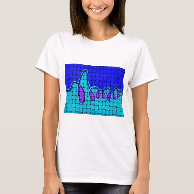 T-shirt Abstrait bleu français avec texture tissée (Devant)