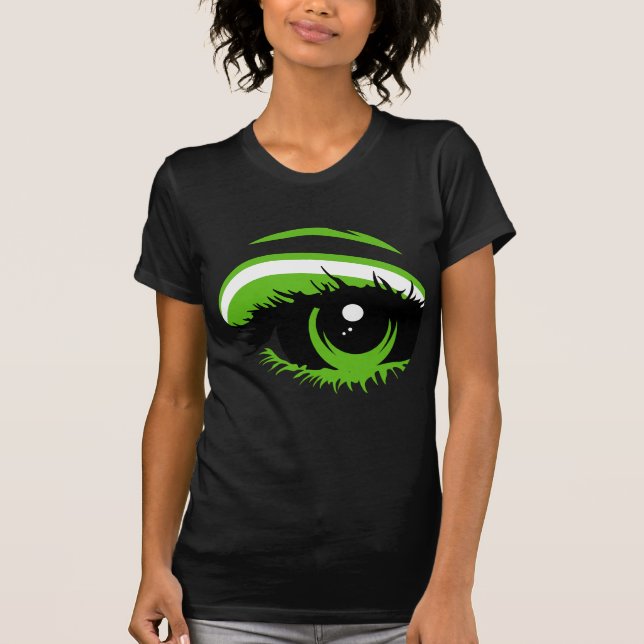 T-shirt abstrait d'oeil vert (Devant)
