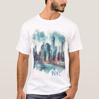 T-shirt Abstrait en aquarelle de New York
