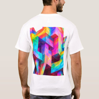 T-Shirt Abstrait Géométrique Coloré – Mode Vibrant