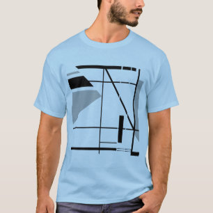 T-shirt Abstrait géométrique contemporain gris moyen