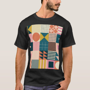 T-shirt Abstrait géométrique moderne : Conception colorée