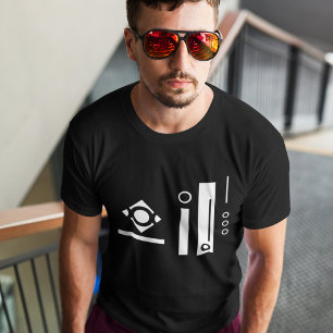 T-shirt Abstrait géométrique moderne noir et blanc