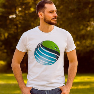 T-shirt Abstrait Green and Blue Globe Modern Earth