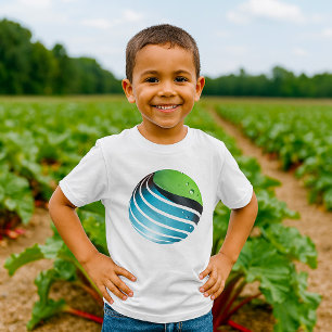 T-shirt Abstrait Green Blue Globe
