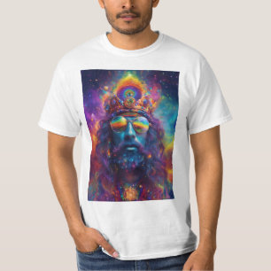 T-shirt abstrait hippy fumant dmt, avec l'univers qui arri