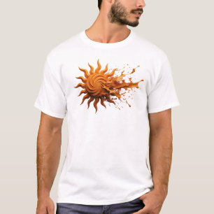 T-shirt Abstrait SOLEIL Élégant & Design Art de Mode