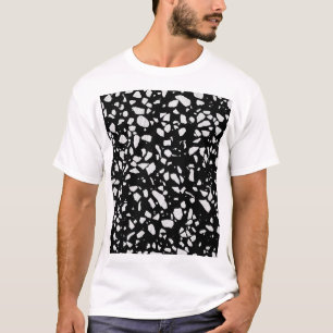 T-shirt Abstrait Terrazzo Mosaic Motif noir et blanc