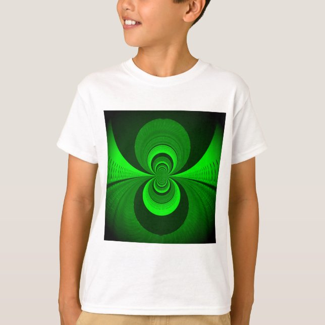 T-shirt Abstrait vert clair Motif Kaleidoscope Super (Devant)
