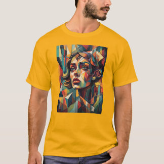 T-shirt Abstrait visage de femme coloré