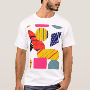 T-shirt Abstraite main dessinée, motif élégante.