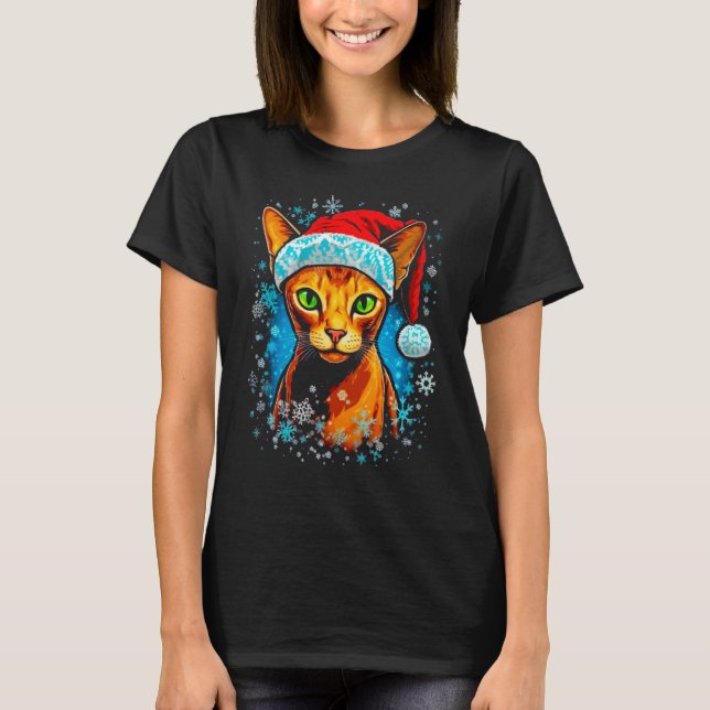 T-shirt Abyssinian Cat Christmas 1 (Devant)