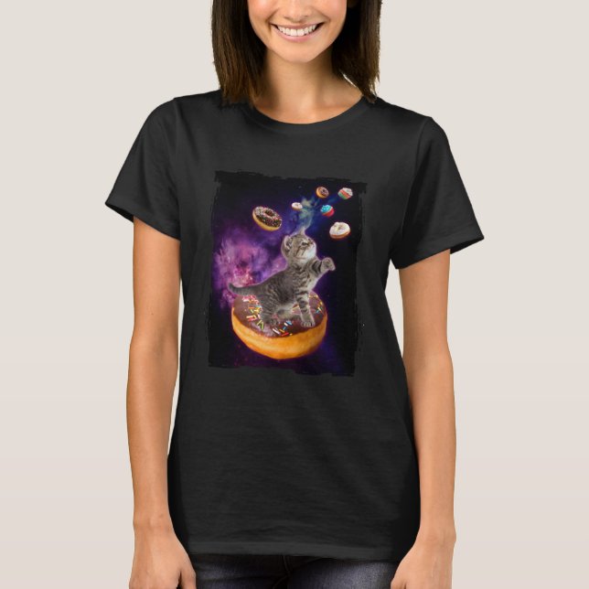 T-shirt Abyssinian Cat Space Donuts  Kitty in Space Kid (Devant)