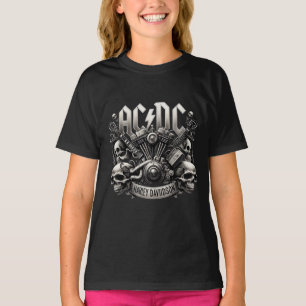 T-shirt AC/DC x Harley Davidson Moteur de crâne