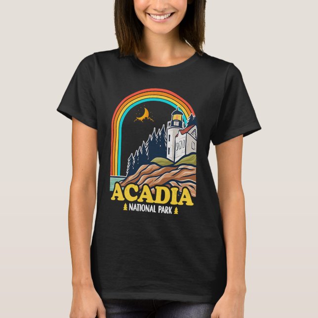 T-shirt Acadia National Park Mountain Trails Nature Campin (Devant)