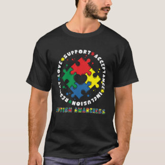 T-shirt Acceptance Inclusion Respect Love Support Autism A