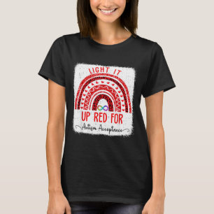 T-shirt Acceptation de l'autisme Rouge au lieu de soutien