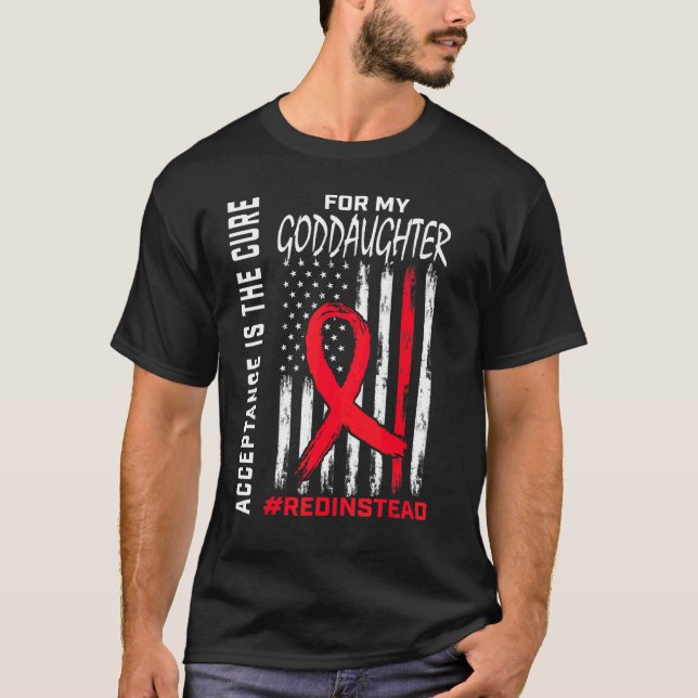 T-shirt Acceptation Redinstead Rouge Plutôt Autisme Goddau (Devant)