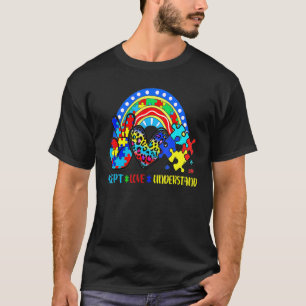 T-shirt Accepter Amour Comprendre Pièces de Puzzle Tie Dye