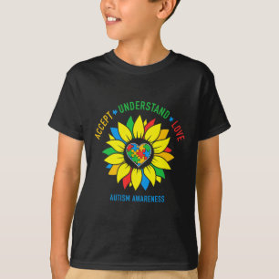 T-shirt Accepter Comprendre Aimer Tournesol de sensibilisa