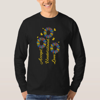 T-shirt Accepter Comprendre Amour Cute Sunflower Sunshine