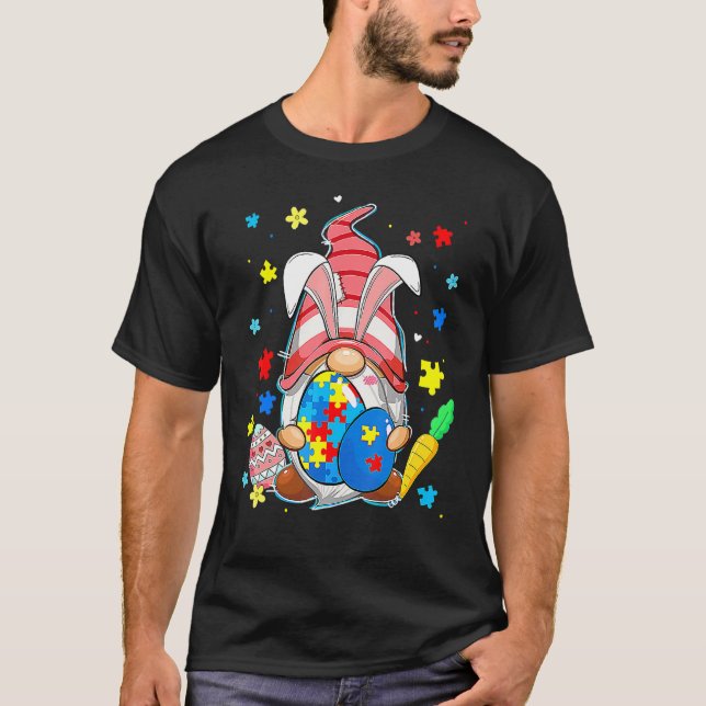 T-shirt Accepter Comprendre Amour Gnome Autisme de Pâques  (Devant)
